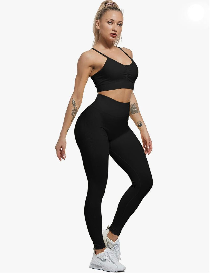 Workout Leggings Sets for Women, Gym Scrunch Butt Butt Lifting Seamless Leggings
