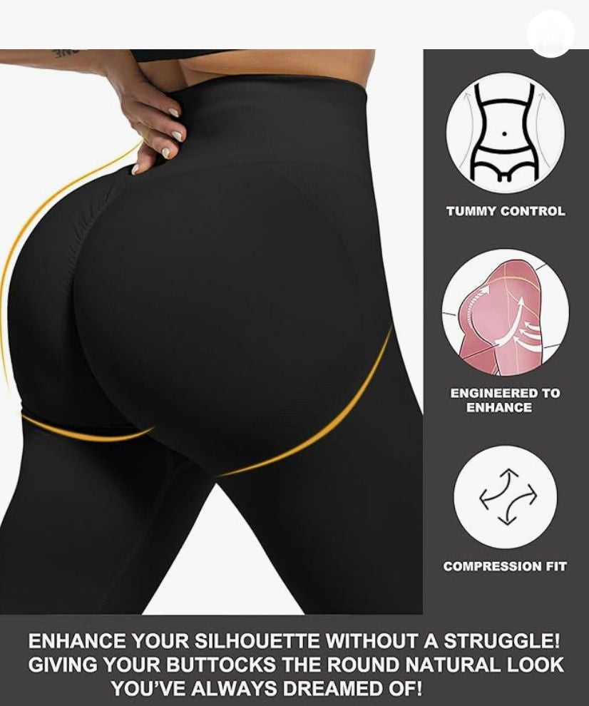 Workout Leggings Sets for Women, Gym Scrunch Butt Butt Lifting Seamless Leggings