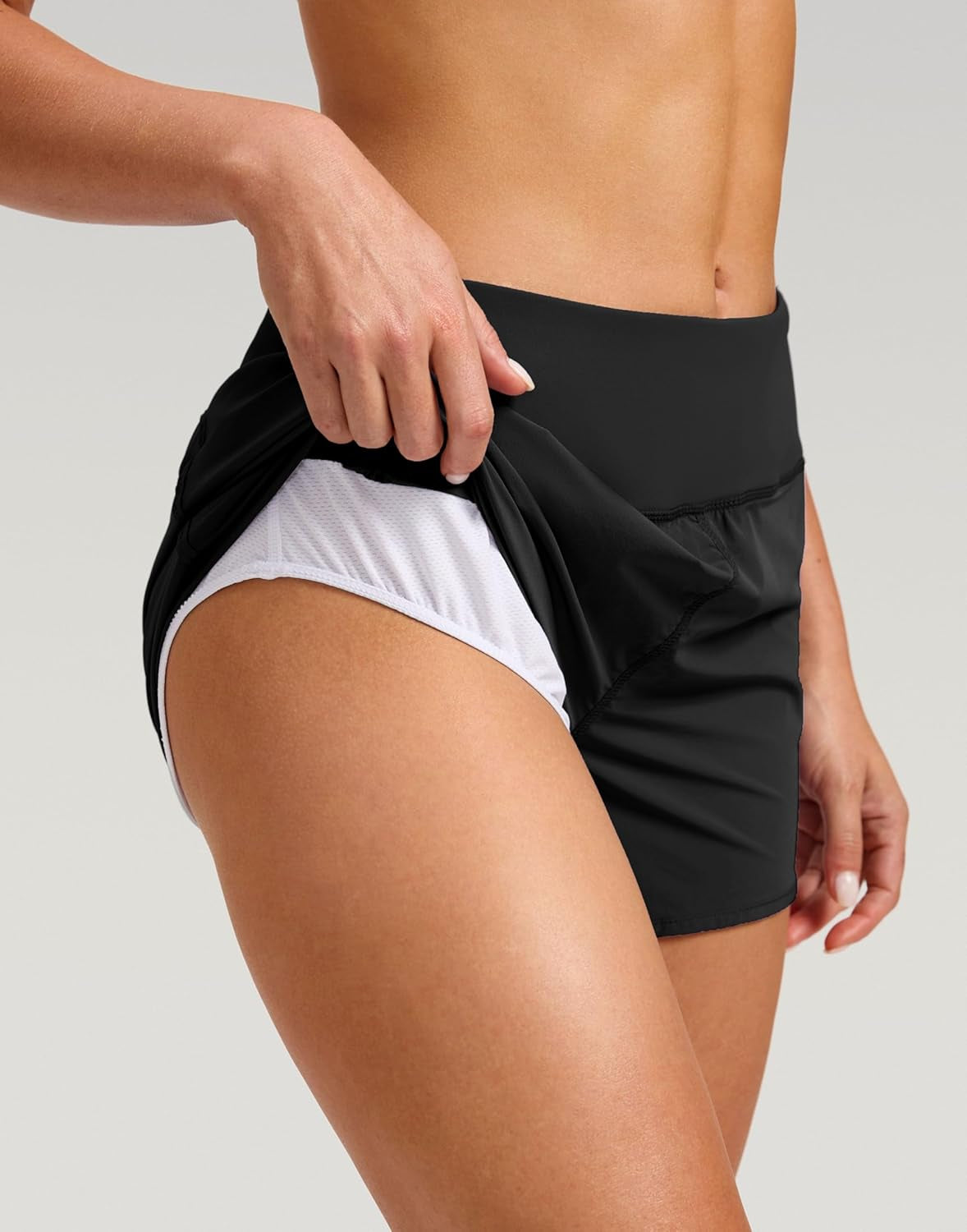 Women'S Running Shorts with Mesh Liner 3" Workout Athletic Shorts for Women with Phone Pockets